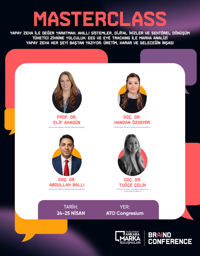 Yapay Zeka ile Değer Yaratmak: Akıllı Sistemler, Dijital İkizler ve Sektörel Dönüşüm Tüketici Zihnine Yolculuk: EEG ve Eye Tracking ile Marka Analizi Yapay Zeka Her Şeyi Baştan Yazıyor: Üretim, Karar ve Geleceğin İnşası